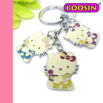 Keychain bonito do gato de Hello Kitty do presente da promoção / metal Keychain de Catoon